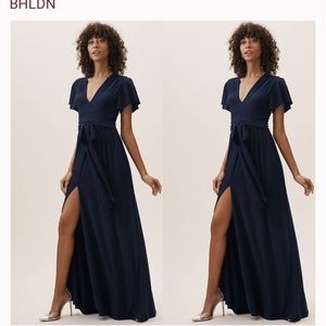 BHLDN NWT Navy Mendoza Split Dress